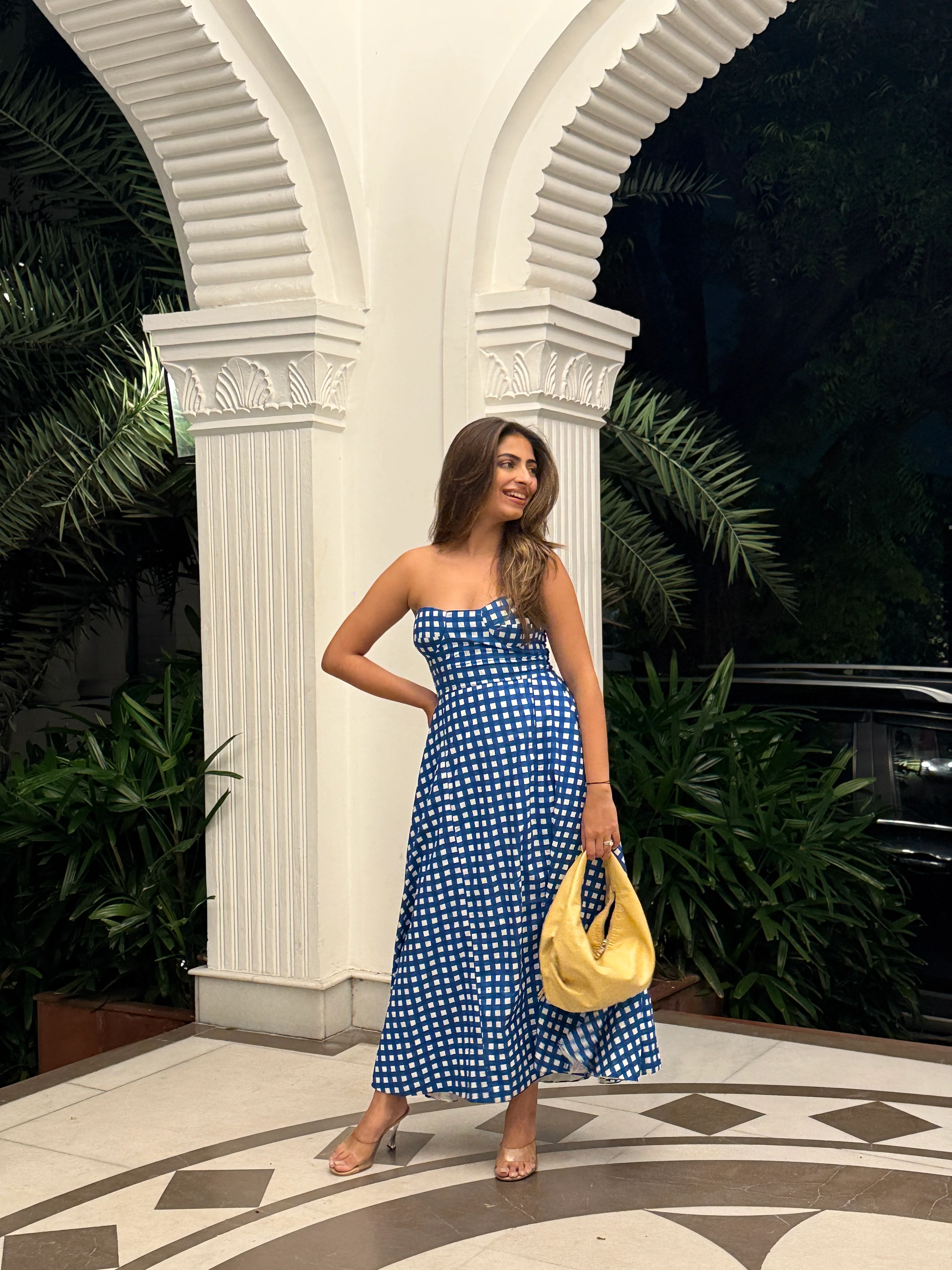 BLUE CHECKERED DRESS - Image 4