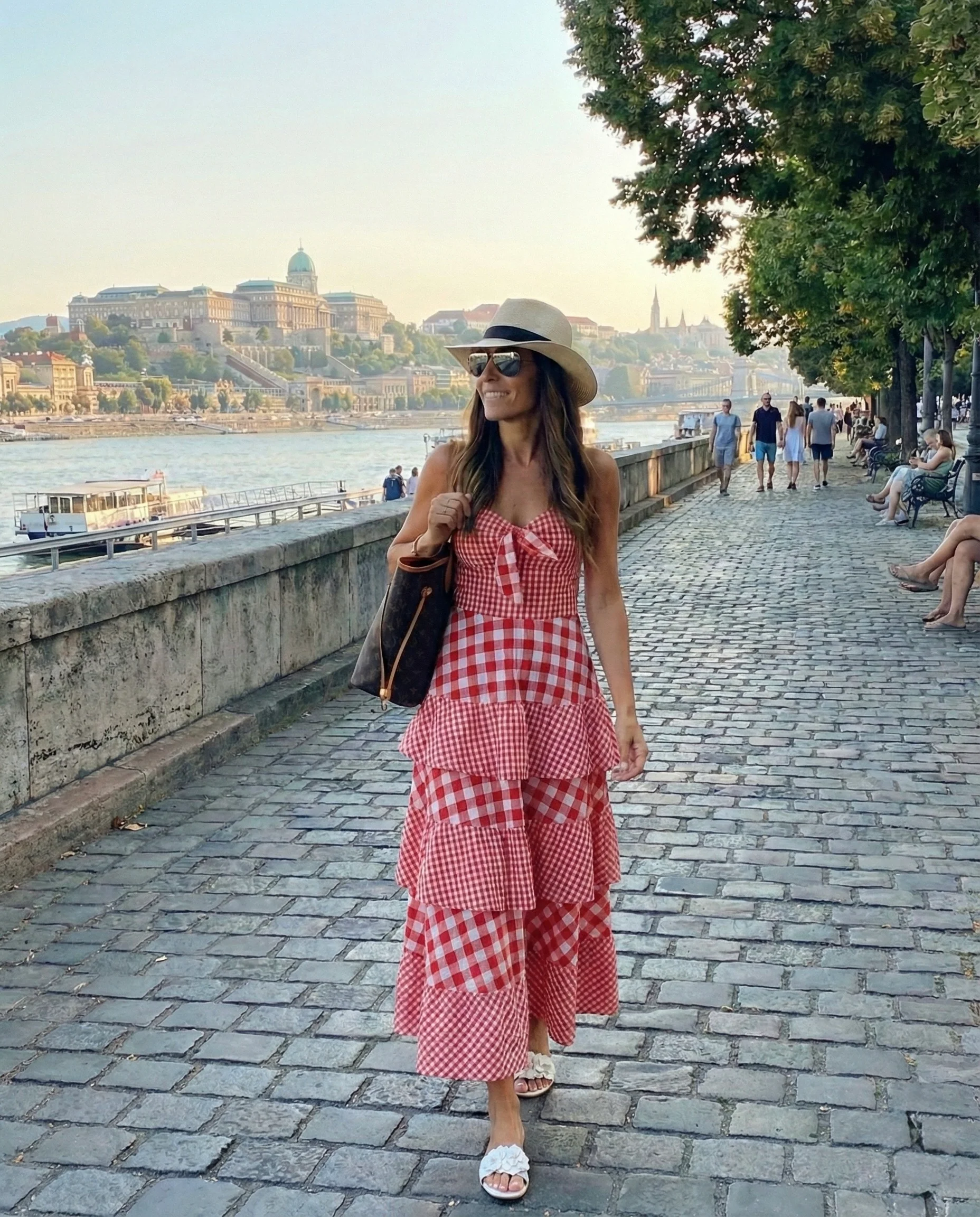 GARNET GRID DRESS