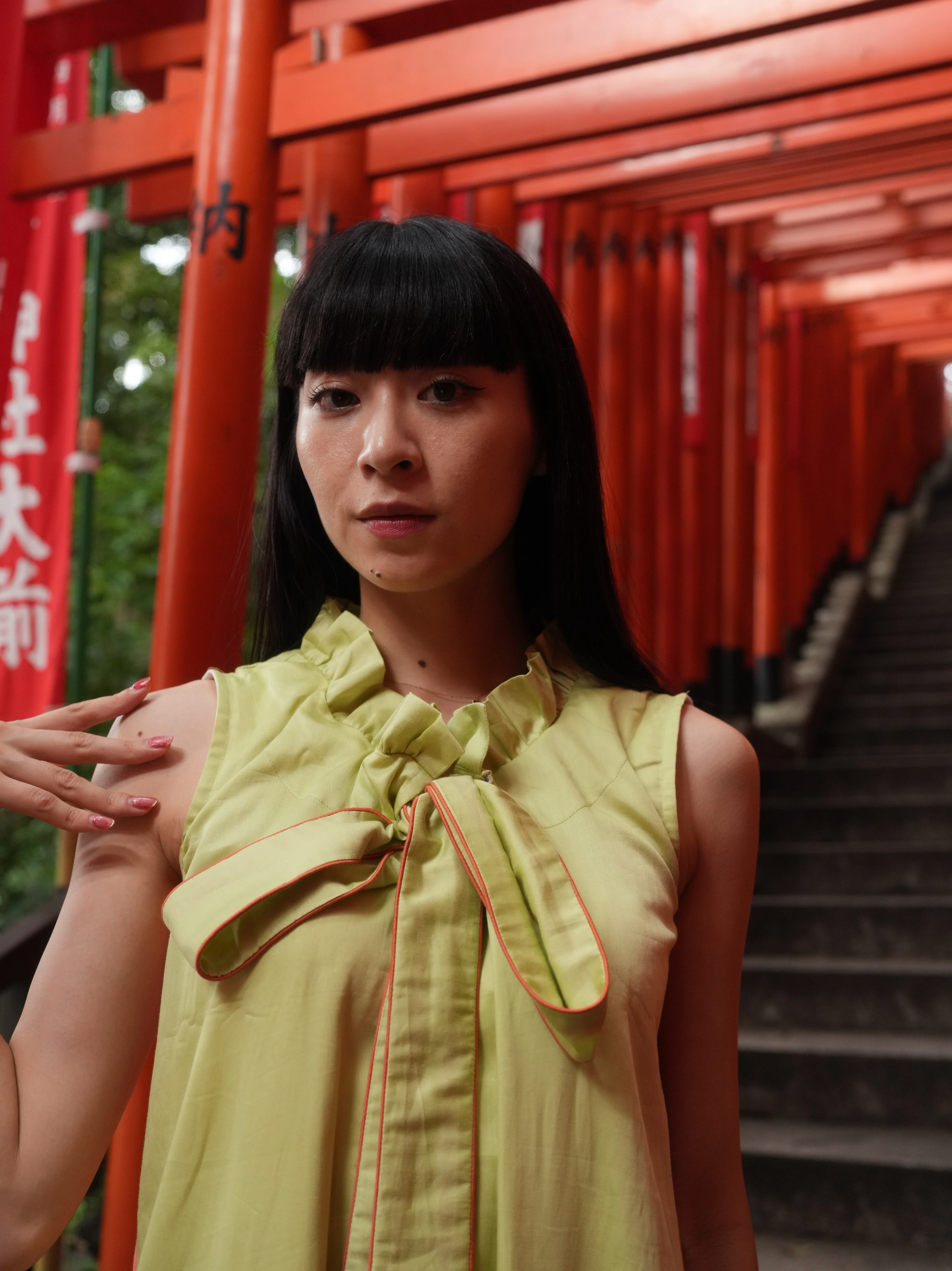 GREEN BOW DRESS - Image 3