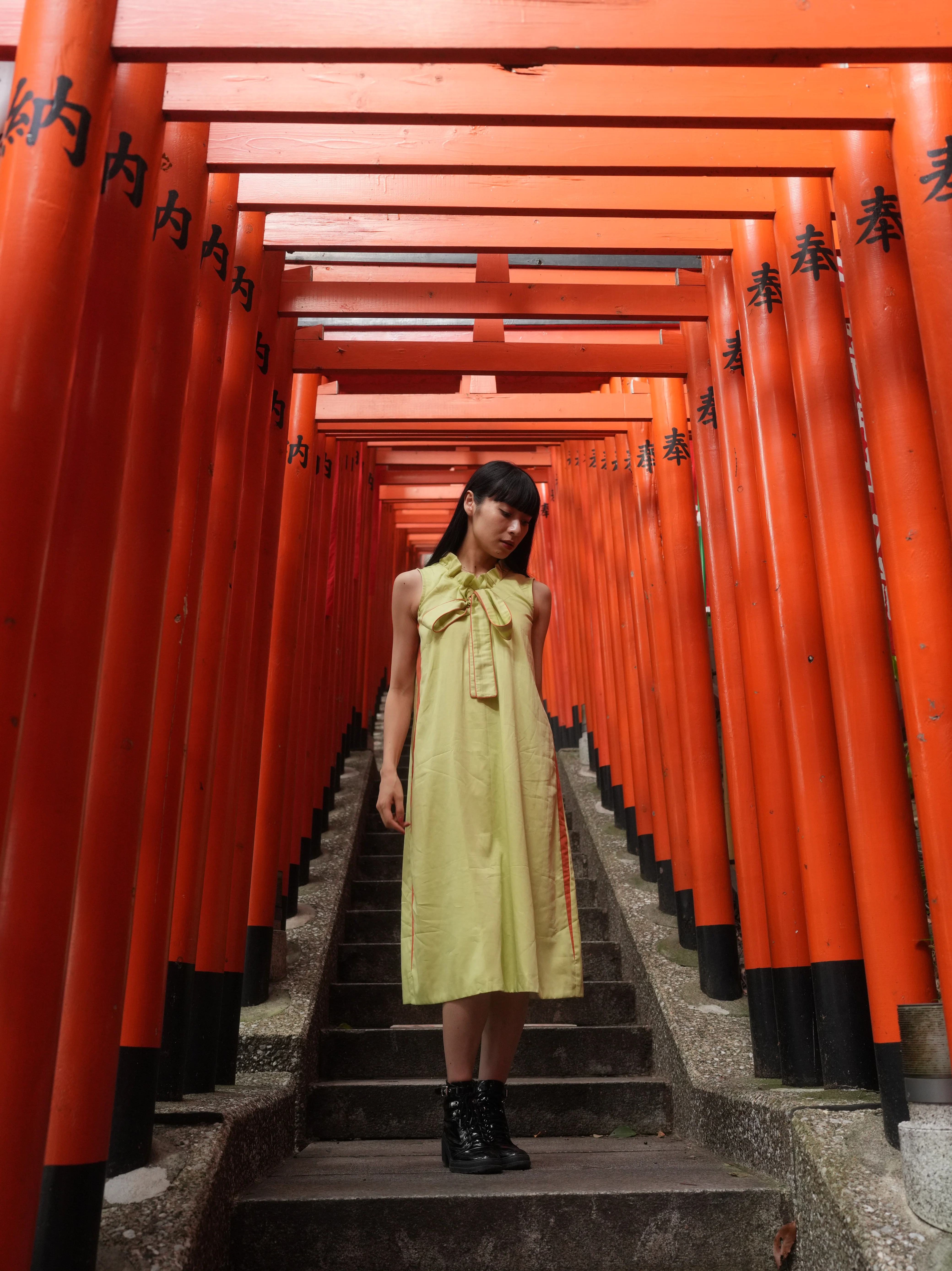 GREEN BOW DRESS - Image 4