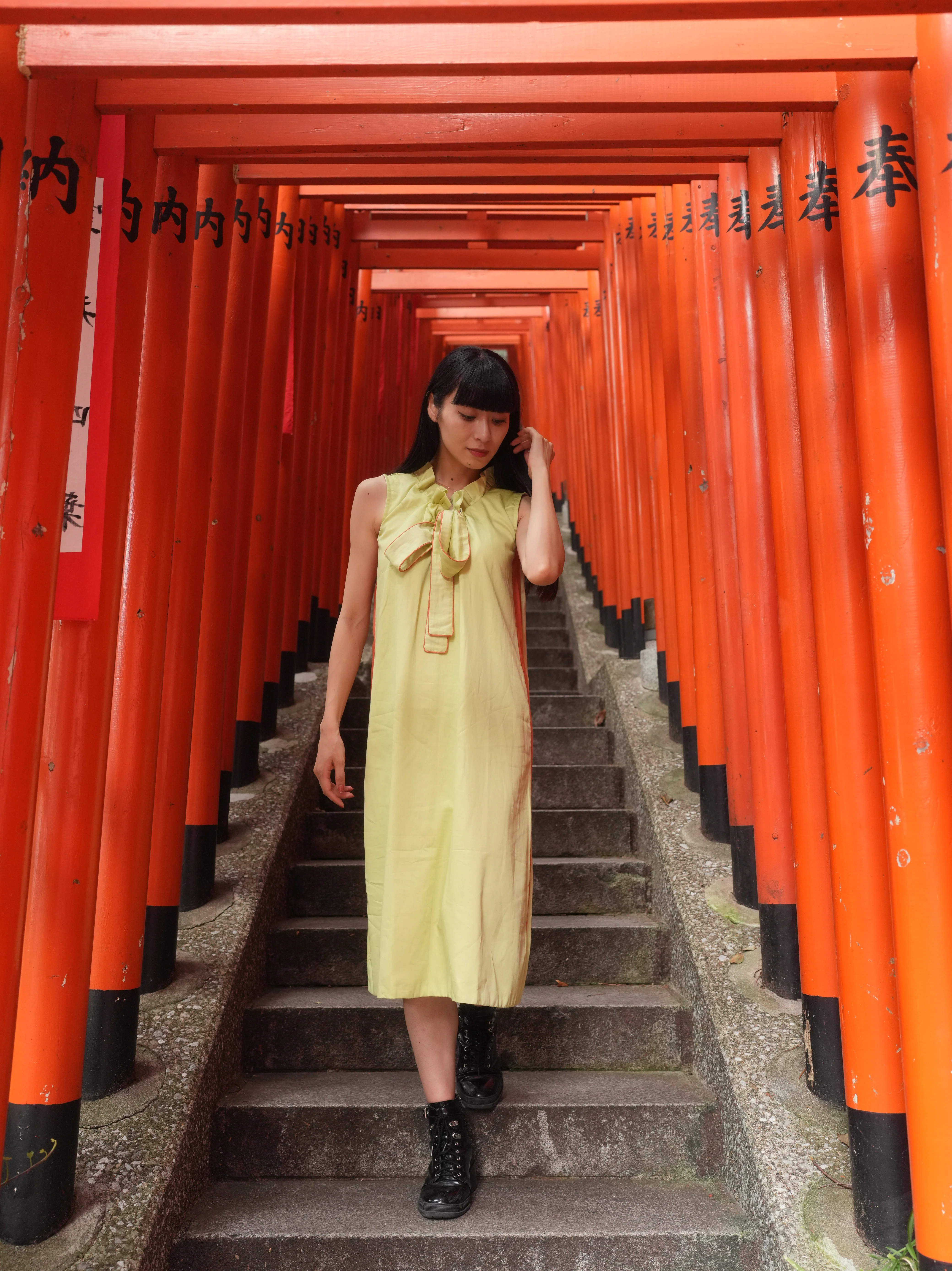 GREEN BOW DRESS - Image 5