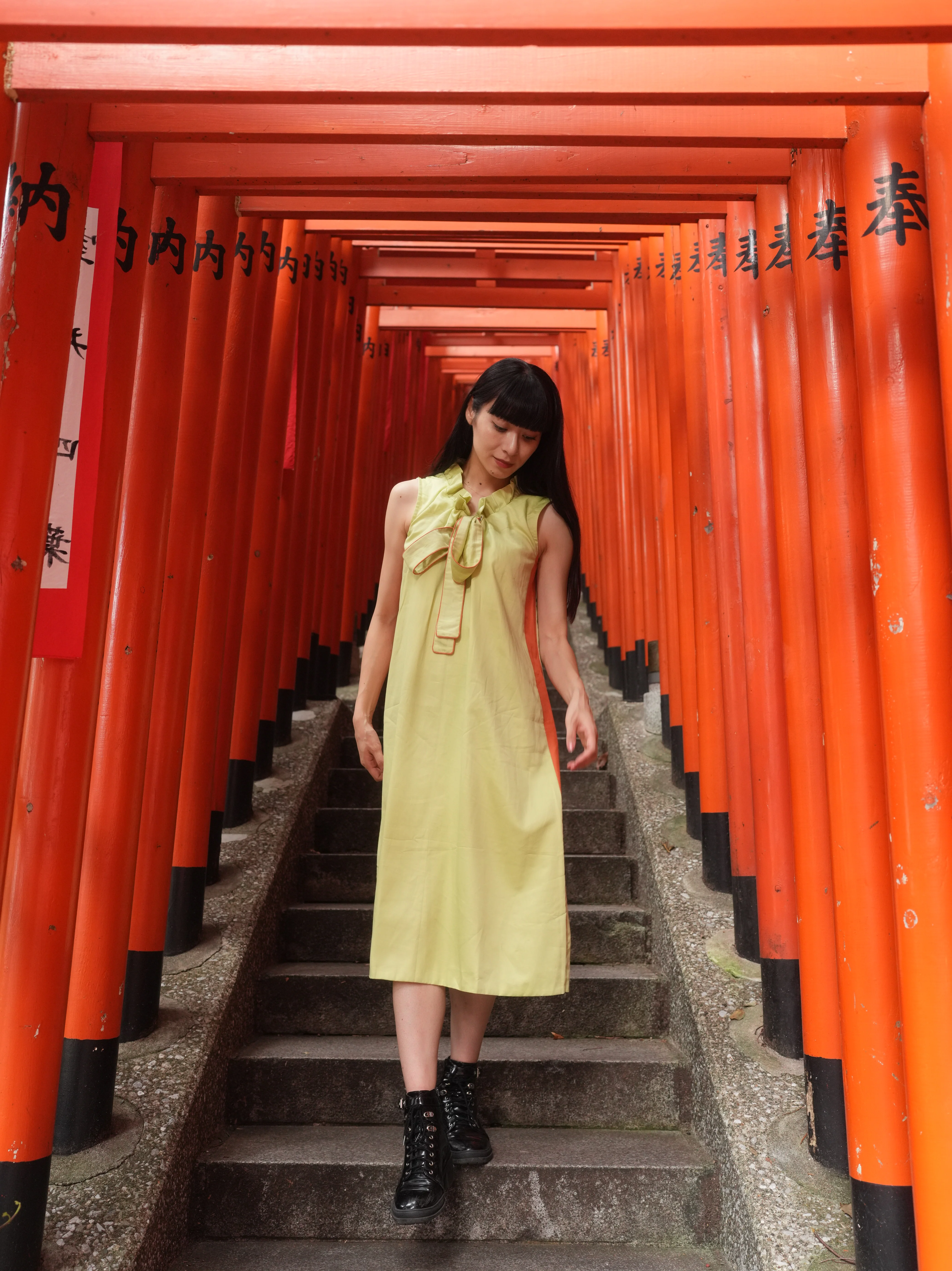 GREEN BOW DRESS - Image 7
