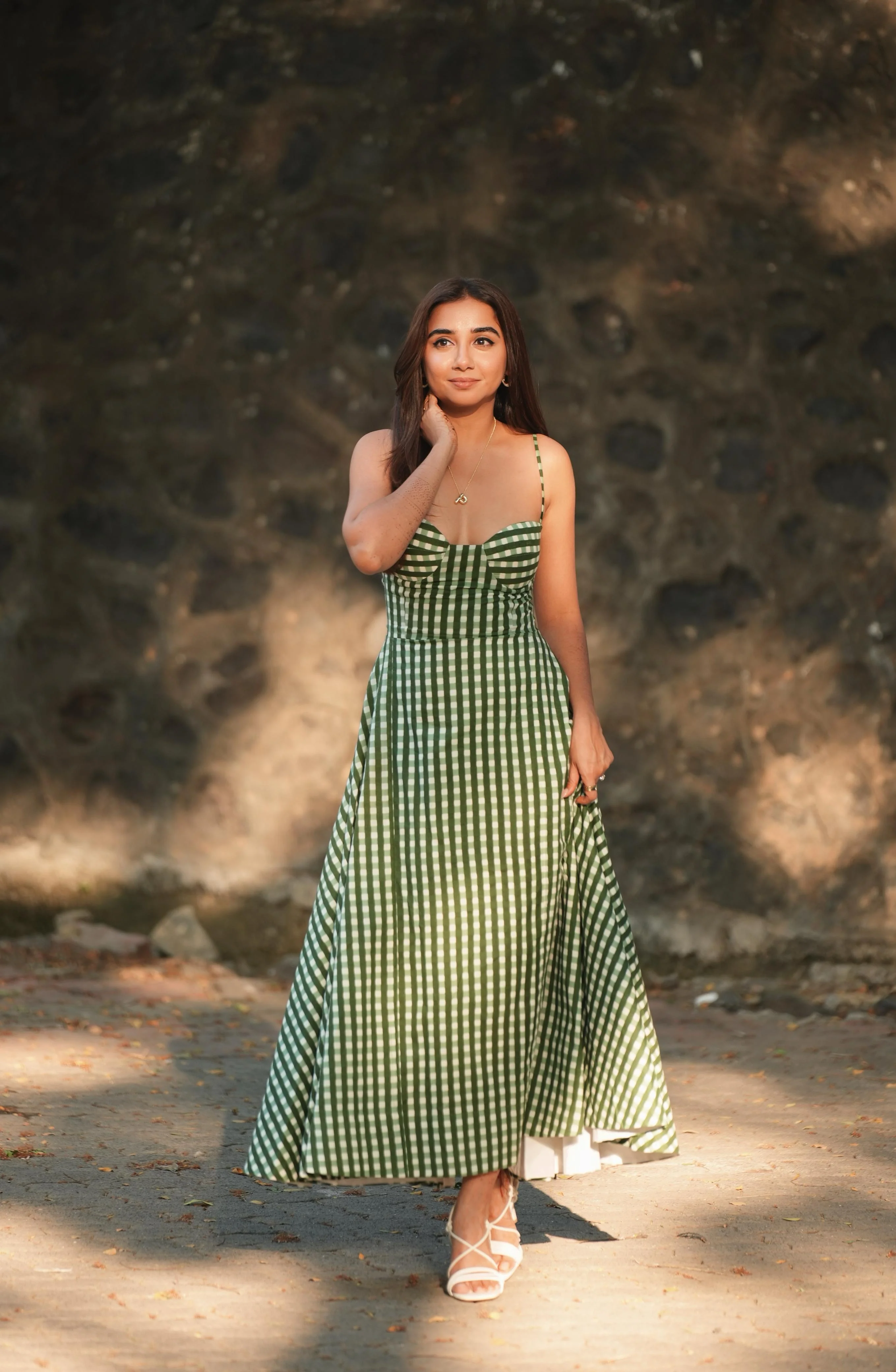 GREEN CHECKERED DRESS - Image 3