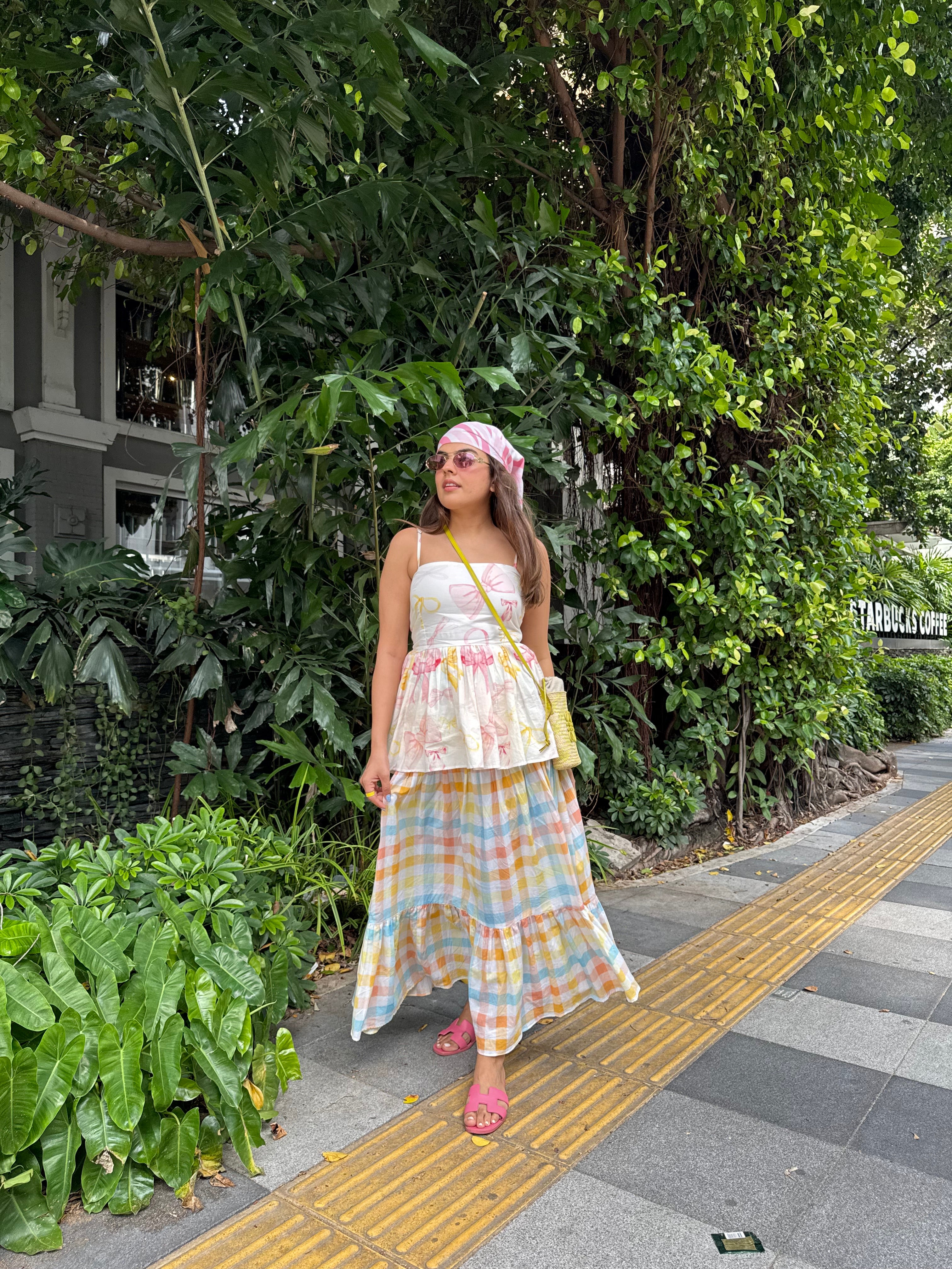 MULTI GINGHAM SKIRT SET - Image 2