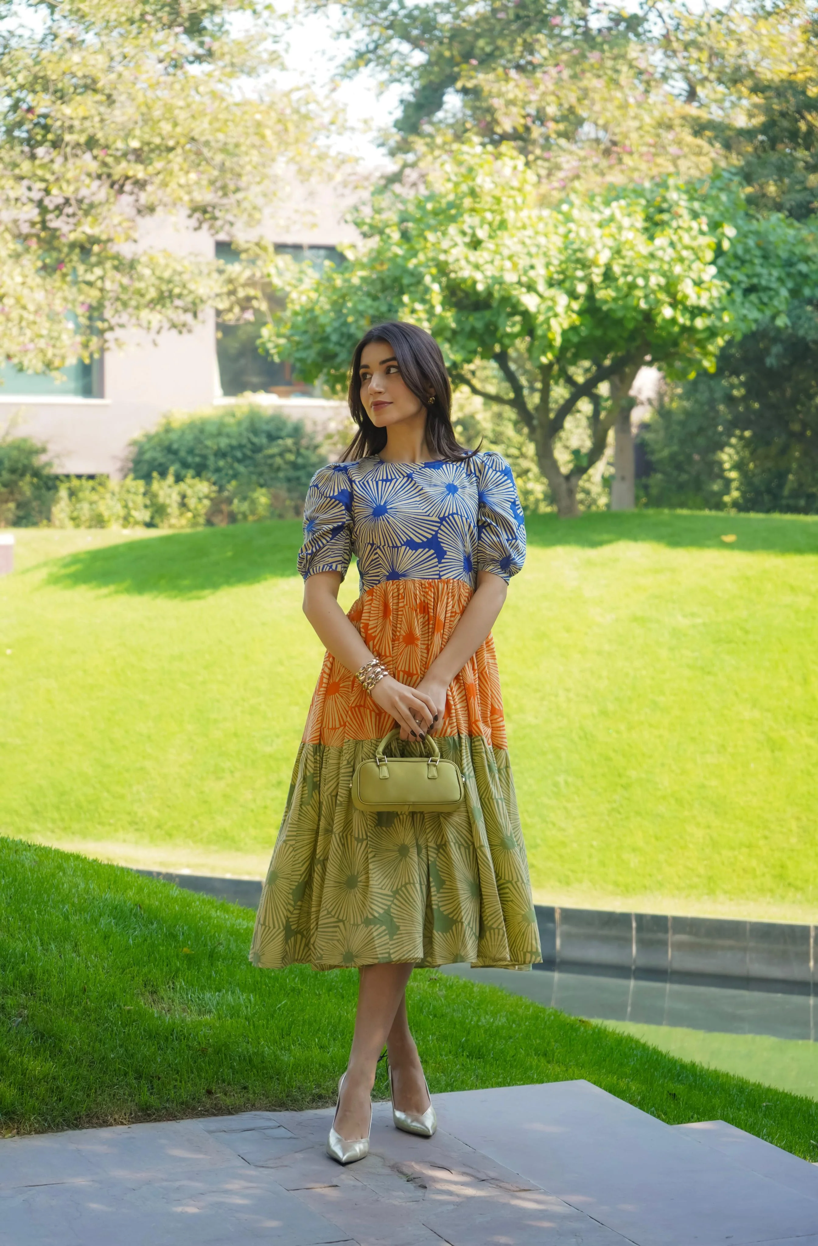 MULTICOLOUR MIDDI DRESS - Image 8