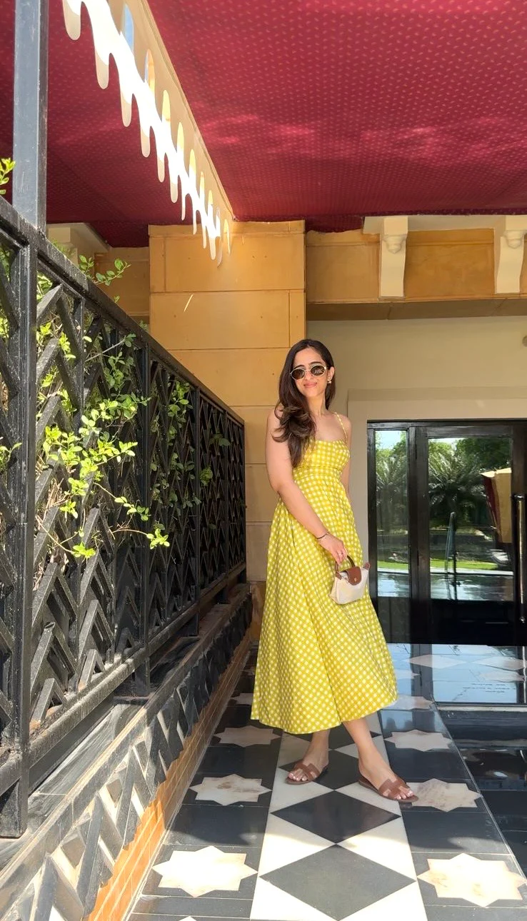 MUSTARD  CHECKERED DRESS - Image 3