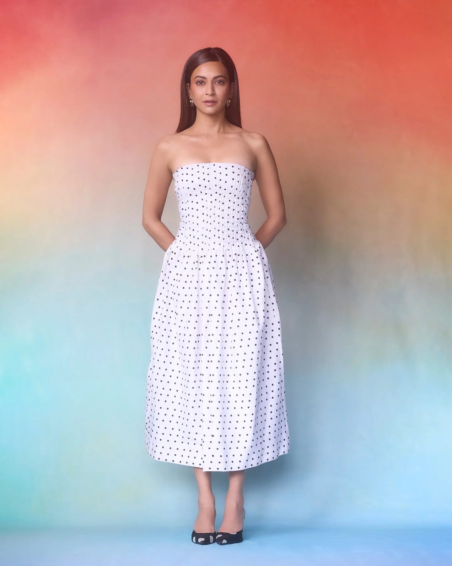 DOT POLKA MIDI DRESS - Image 4